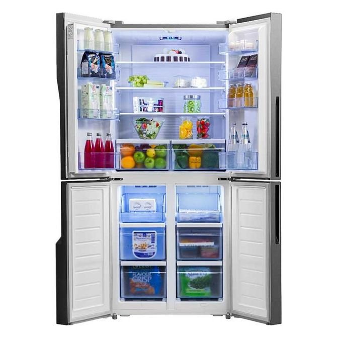 Hisense 561L 4 Door Glass Finish Refrigerator – Black