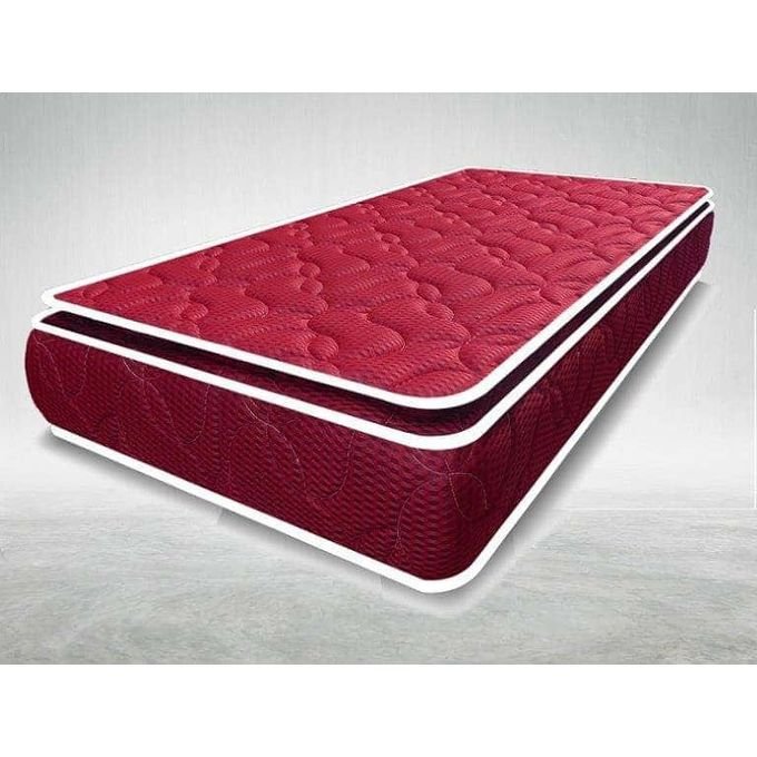 Rosefoam Spring Mattress Double Layer-Maroon.-Color Of Cloth May Vary.