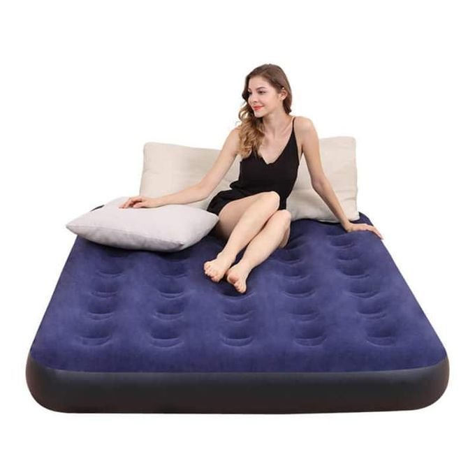 Comfort Quest 5×6 Double Air Bed Inflatable Camping Mattress – Navy Blue