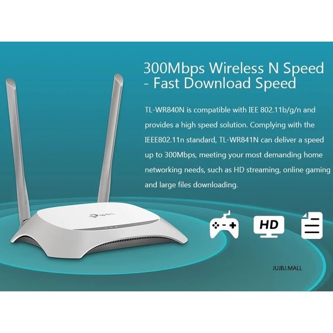 TP Link TP-Link TL-WR840N Range WiFi Booster 5dBi Antennas 300Mbps Wireless N Router (Not A Modem)